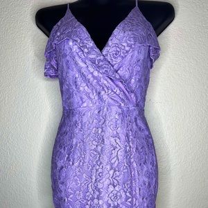 Lavender Midi Lace Dress